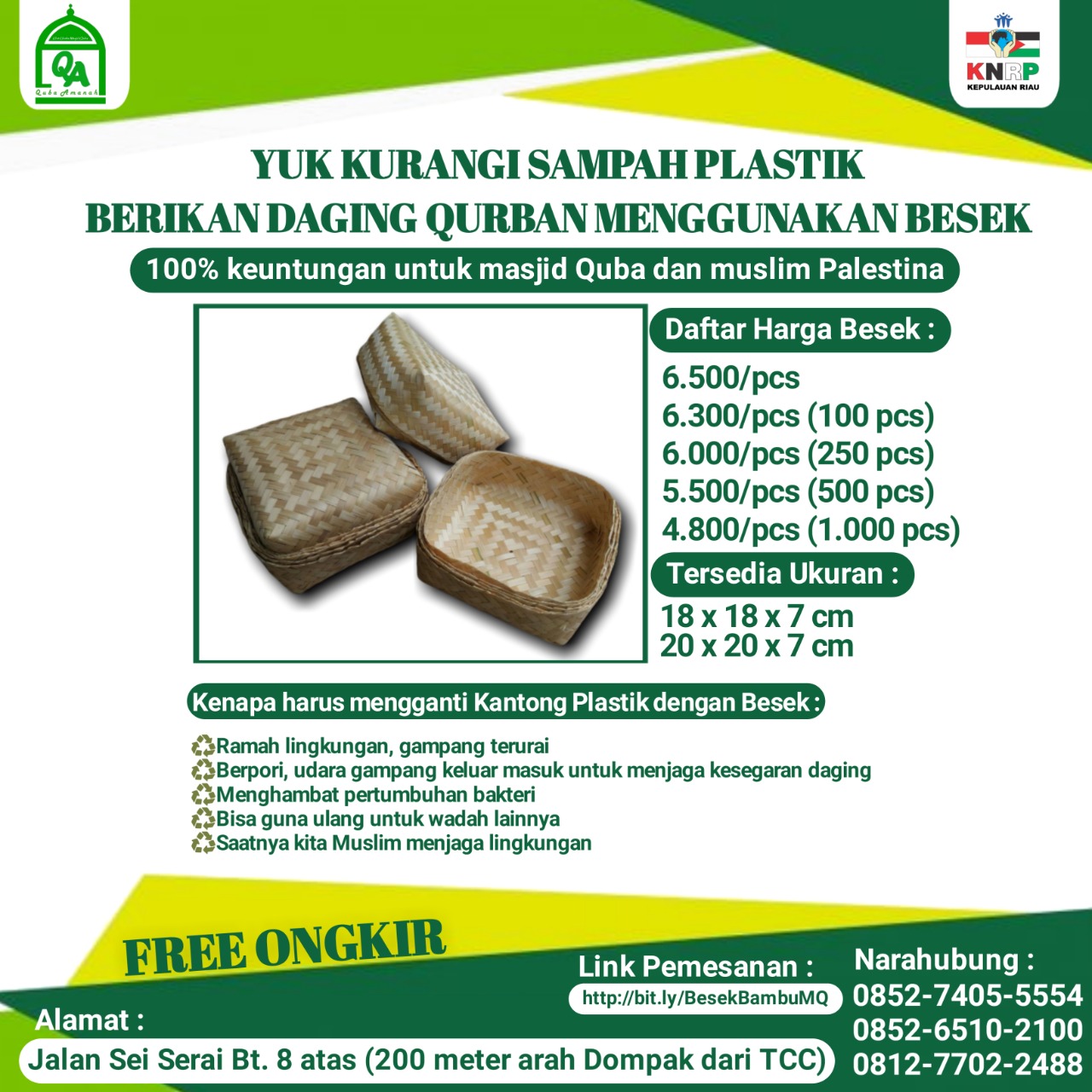 Yuk Sukseskan Gerakan Bungkus Daging Qurban dengan Besek Bambu