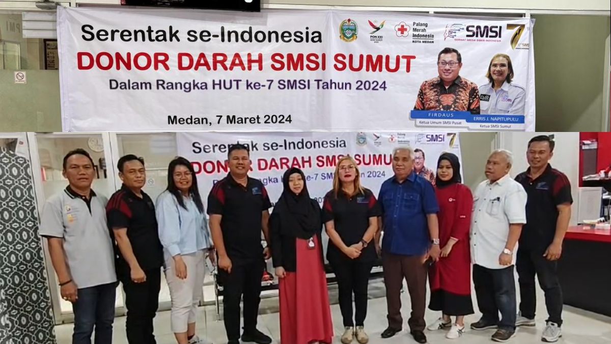 Berterima Kasih ke SMSI Sumut Telah Donorkan Darah, PMI Medan: Selamat HUT ke-7 SMSI