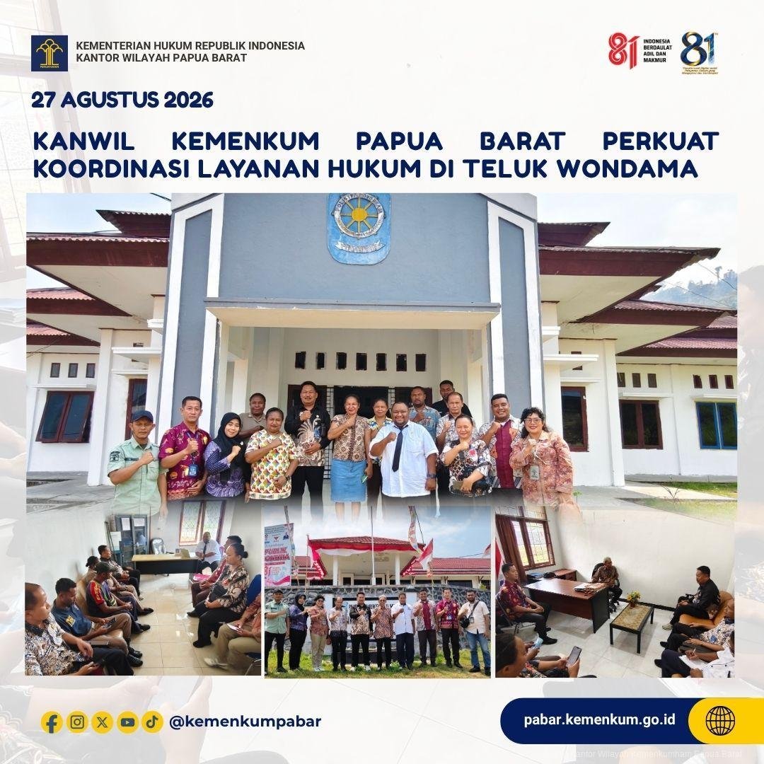 Kemenkum Papua Barat Tingkatkan Koordinasi untuk Perkuat Layanan Hukum di Teluk Wondama